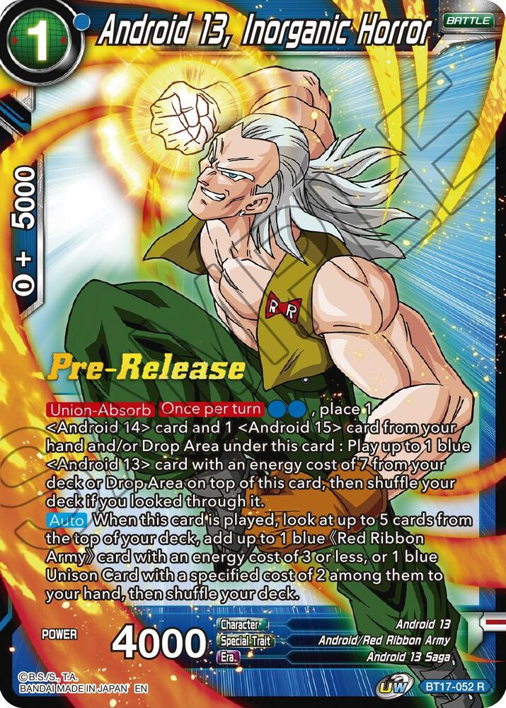 Android 13, Inorganic Horror BT17-052 card from Ultimate Squad Pre-Release Cards