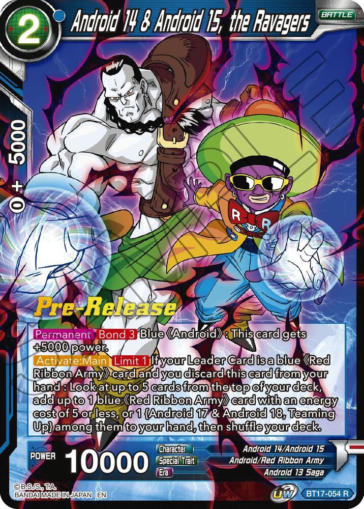 Android 14 & Android 15, the Ravagers BT17-054 card from Ultimate Squad Pre-Release Cards
