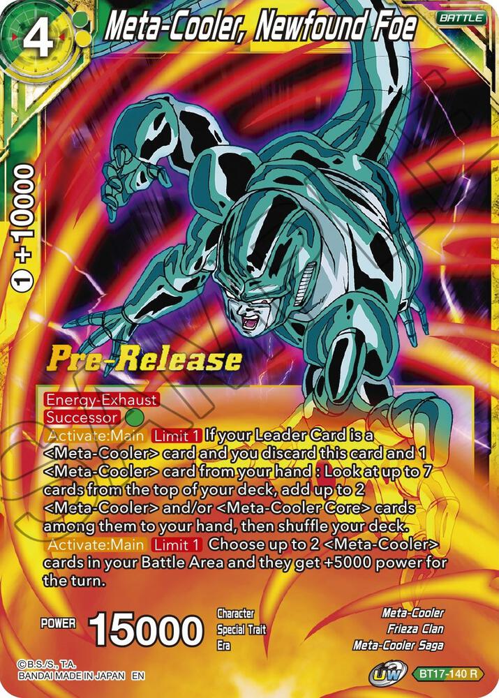 Meta-Cooler, Newfound Foe BT17-140 card from Ultimate Squad Pre-Release Cards