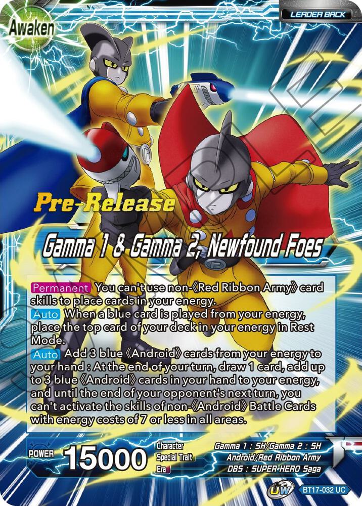 Gamma 1 & Gamma 2 // Gamma 1 & Gamma 2, Newfound Foes BT17-032 card from Ultimate Squad Pre-Release Cards