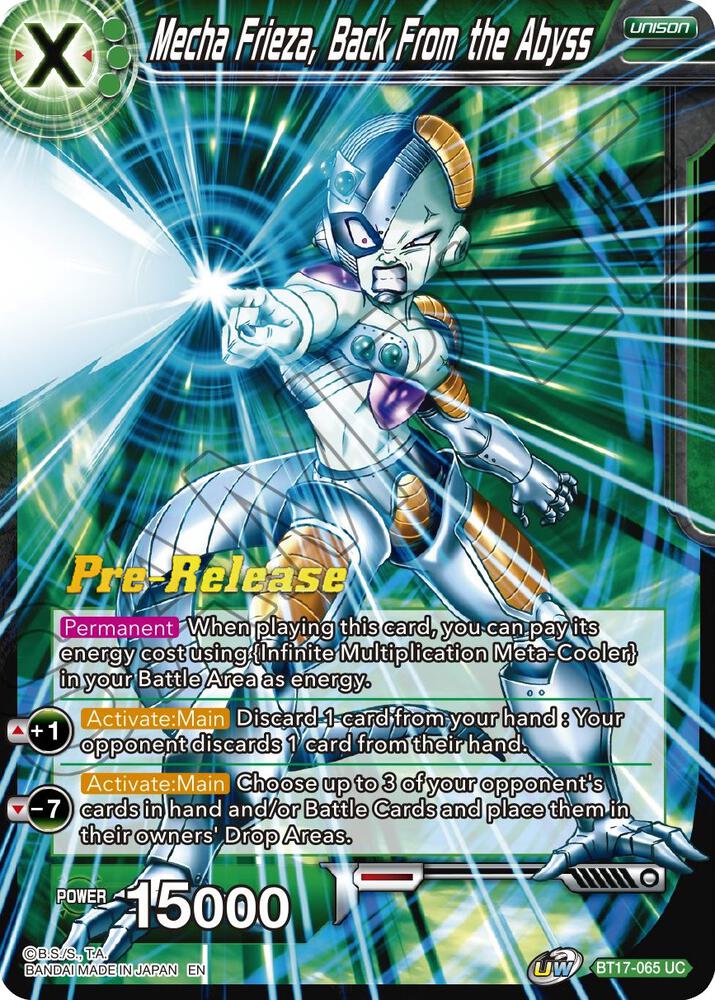 Mecha Frieza, Back From the Abyss BT17-065 card from Ultimate Squad Pre-Release Cards