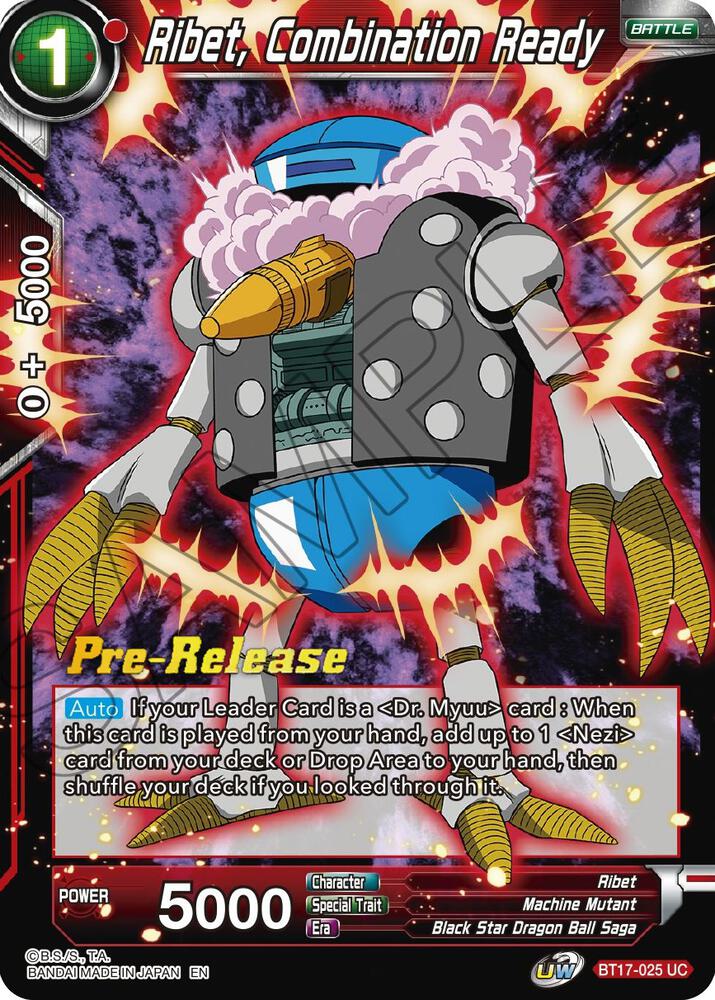 Ribet, Combination Ready BT17-025 card from Ultimate Squad Pre-Release Cards