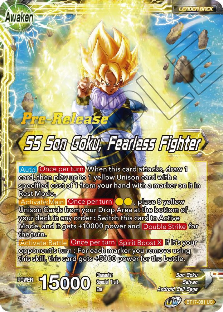 Son Goku // SS Son Goku, Fearless Fighter BT17-081 card from Ultimate Squad Pre-Release Cards