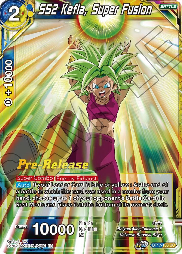 SS2 Kefla, Super Fusion BT17-133 card from Ultimate Squad Pre-Release Cards
