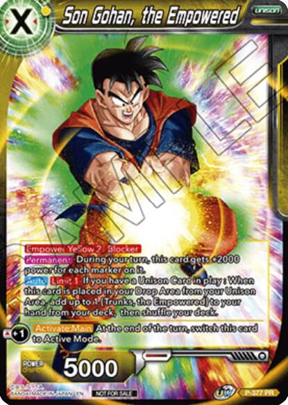 Son Gohan, the Empowered P-377 card from Promotion Cards