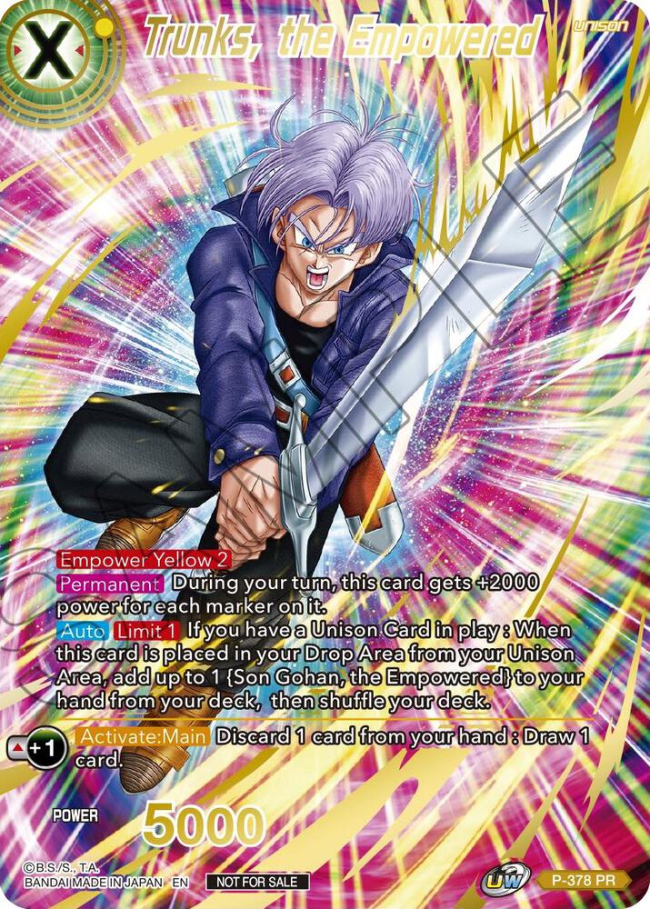 Trunks, the Empowered (Gold Stamped) P-378 card from Promotion Cards