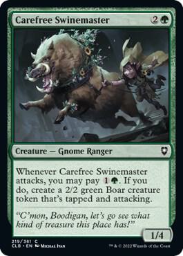 Carefree Swinemaster 219 card from Commander Legends: Battle for Baldur's Gate