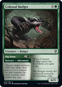 Colossal Badger 223 card from Commander Legends: Battle for Baldur's Gate