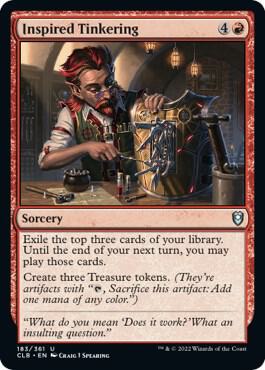 Inspired Tinkering 183 card from Commander Legends: Battle for Baldur's Gate