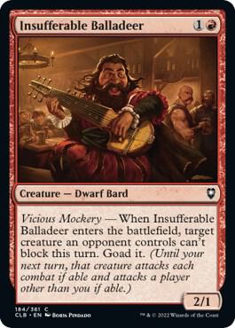 Insufferable Balladeer 184 card from Commander Legends: Battle for Baldur's Gate
