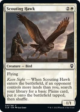 Scouting Hawk 41 card from Commander Legends: Battle for Baldur's Gate