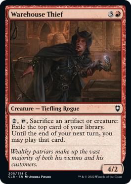 Warehouse Thief 205 card from Commander Legends: Battle for Baldur's Gate