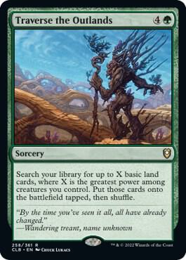 Traverse the Outlands 258 card from Commander Legends: Battle for Baldur's Gate