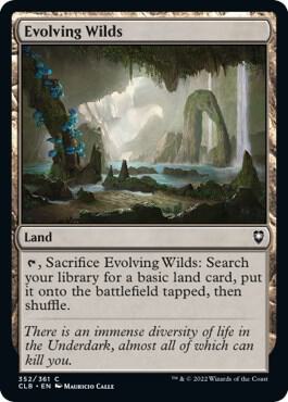 Evolving Wilds 352 card from Commander Legends: Battle for Baldur's Gate