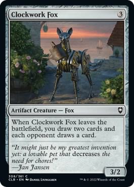 Clockwork Fox 308 card from Commander Legends: Battle for Baldur's Gate