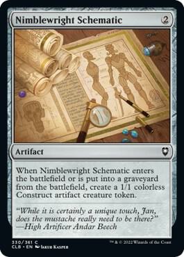 Nimblewright Schematic 330 card from Commander Legends: Battle for Baldur's Gate