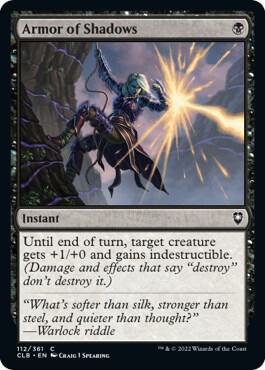 Armor of Shadows 112 card from Commander Legends: Battle for Baldur's Gate