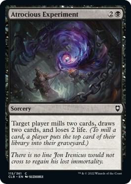 Atrocious Experiment 115 card from Commander Legends: Battle for Baldur's Gate
