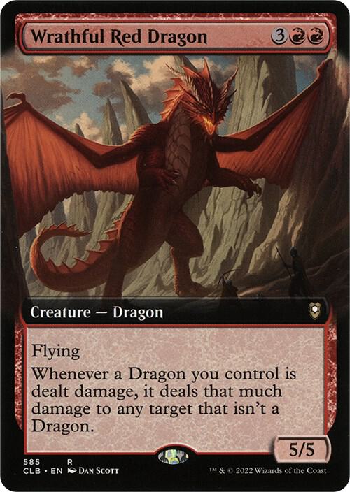 Wrathful Red Dragon (Extended Art) 585 card from Commander Legends: Battle for Baldur's Gate