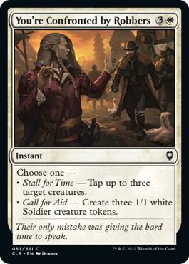 You're Confronted by Robbers 53 card from Commander Legends: Battle for Baldur's Gate