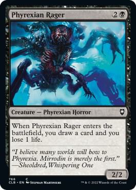 Phyrexian Rager 766 card from Commander Legends: Battle for Baldur's Gate