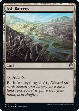 Ash Barrens 880 card from Commander Legends: Battle for Baldur's Gate