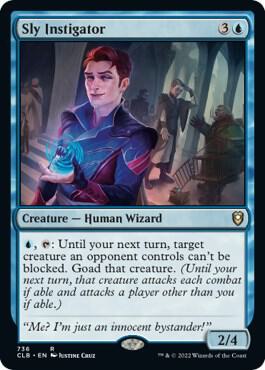 Sly Instigator 736 card from Commander Legends: Battle for Baldur's Gate