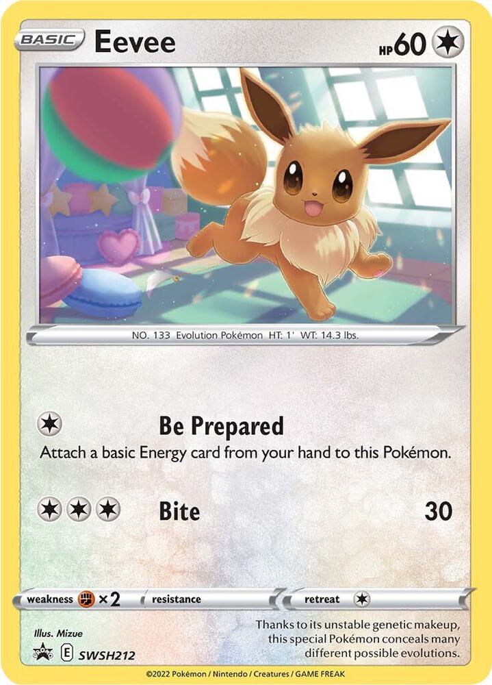 Eevee SWSH212 card from SWSH: Sword & Shield Promo Cards