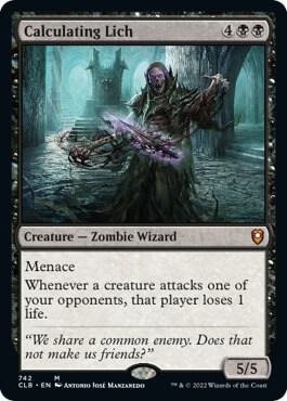 Calculating Lich 742 card from Commander Legends: Battle for Baldur's Gate