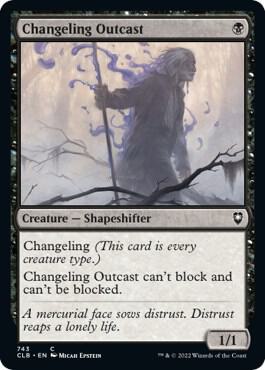 Changeling Outcast 743 card from Commander Legends: Battle for Baldur's Gate