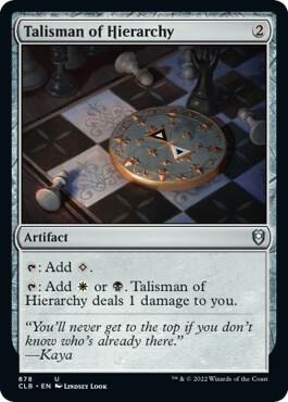 Talisman of Hierarchy 878 card from Commander Legends: Battle for Baldur's Gate