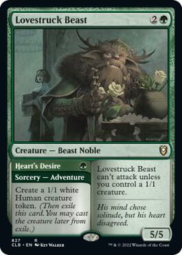 Lovestruck Beast 827 card from Commander Legends: Battle for Baldur's Gate