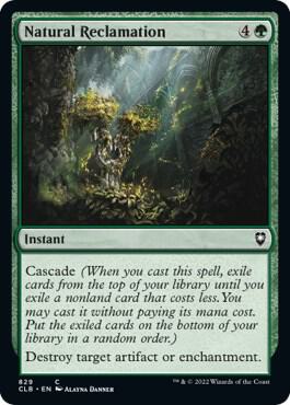 Natural Reclamation 829 card from Commander Legends: Battle for Baldur's Gate
