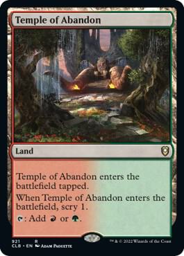Temple of Abandon 921 card from Commander Legends: Battle for Baldur's Gate