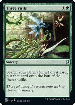 Three Visits 837 card from Commander Legends: Battle for Baldur's Gate
