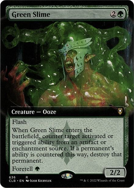 Green Slime (Extended Art) 636 card from Commander Legends: Battle for Baldur's Gate