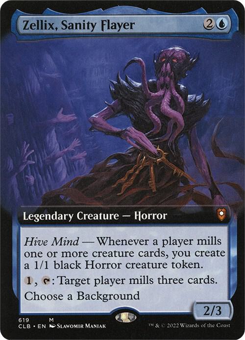 Zellix, Sanity Flayer (Extended Art) 619 card from Commander Legends: Battle for Baldur's Gate