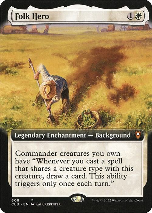 Folk Hero (Extended Art) 608 card from Commander Legends: Battle for Baldur's Gate