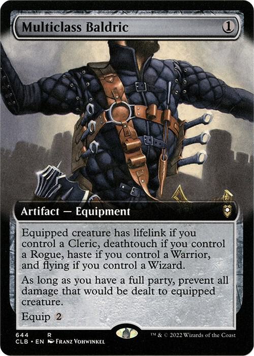 Multiclass Baldric (Extended Art) 644 card from Commander Legends: Battle for Baldur's Gate