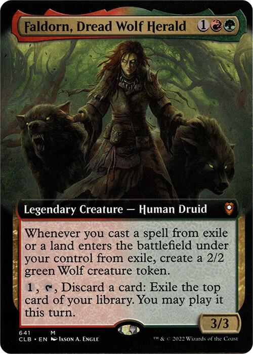 Faldorn, Dread Wolf Herald (Extended Art) 641 card from Commander Legends: Battle for Baldur's Gate
