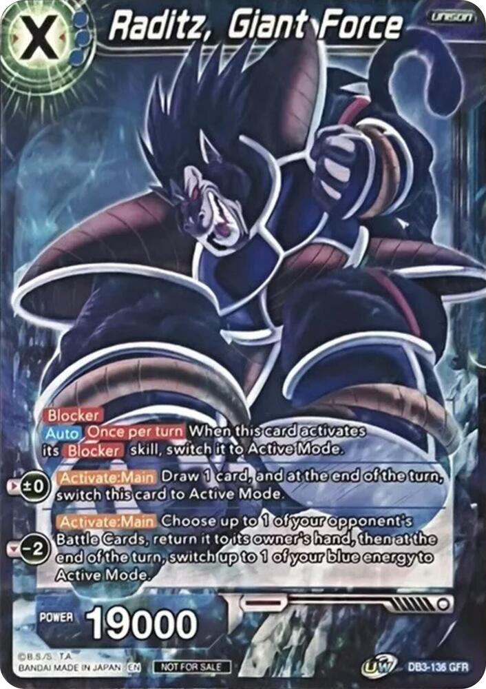 Raditz, Giant Force (Tournament Pack Vol. 8) DB3-136 card from Tournament Promotion Cards