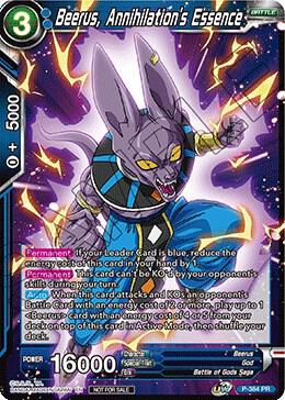 Beerus, Annihilation's Essence (Tournament Pack Vol. 8) P-384 card from Tournament Promotion Cards
