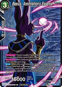 Beerus, Annihilation's Essence (Tournament Pack Vol. 8) (Winner) P-384 card from Tournament Promotion Cards