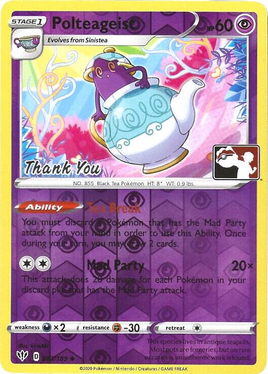 Polteageist - 83/189 (Pokemon League) [Thank You] 083/189 card from League & Championship Cards