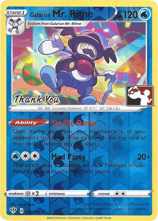 Galarian Mr. Rime (Pokemon League) [Thank You] 036/189 card from Miscellaneous Cards & Products