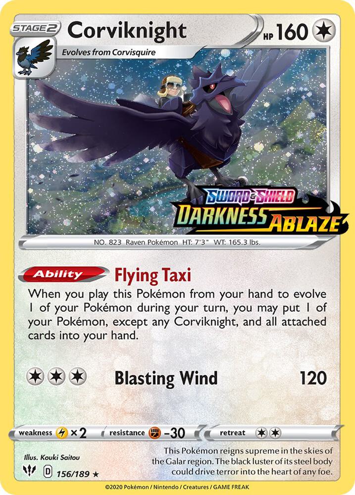 Corviknight (Darkness Ablaze Stamped) 156/189 card from Miscellaneous Cards & Products
