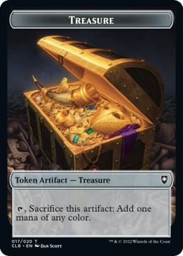 Treasure // Knight Double-sided Token 17 // 2 card from Commander Legends: Battle for Baldur's Gate