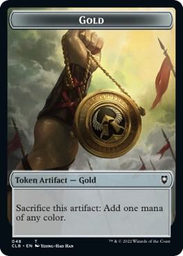 Gold // Dragon Double-Sided Token 48 // 33 card from Commander Legends: Battle for Baldur's Gate