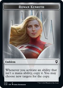 Emblem - Rowan Kenrith // Copy Double-Sided Token 49 // 19 card from Commander Legends: Battle for Baldur's Gate