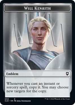 Emblem - Will Kenrith // Copy Double-Sided Token 50 // 19 card from Commander Legends: Battle for Baldur's Gate